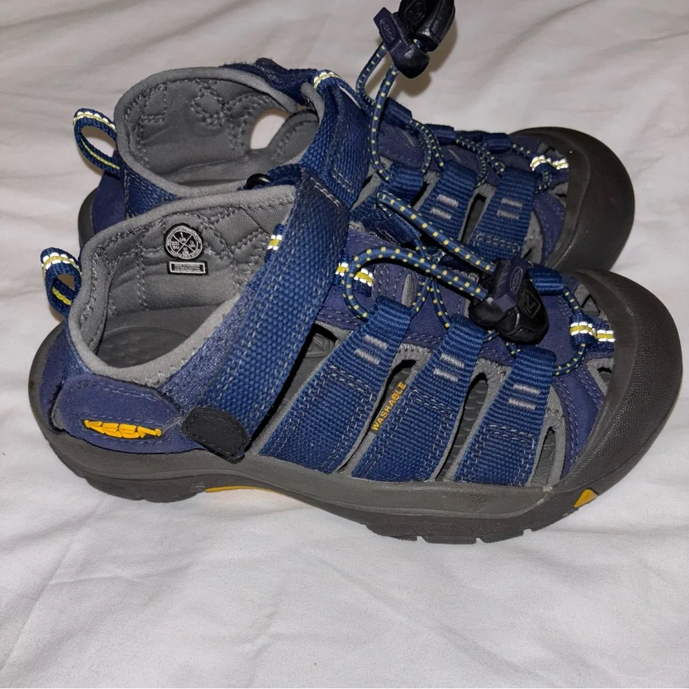 Keen Blue and Gray Water Shoes with Reinforced Toe and Quick-Lace System